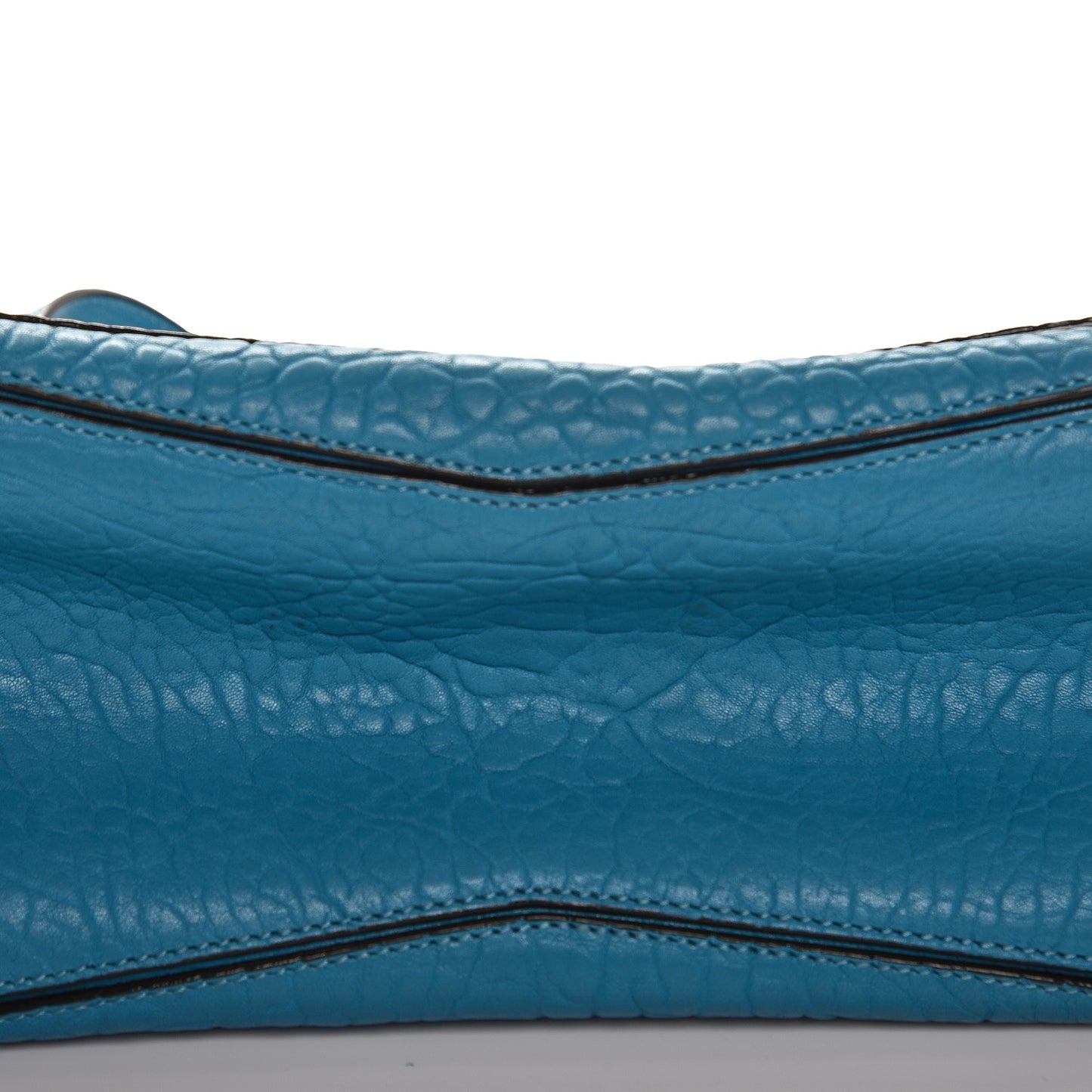 Nappa Grainy Leather Studded Lockett Shoulder Bag Robot Blue Black