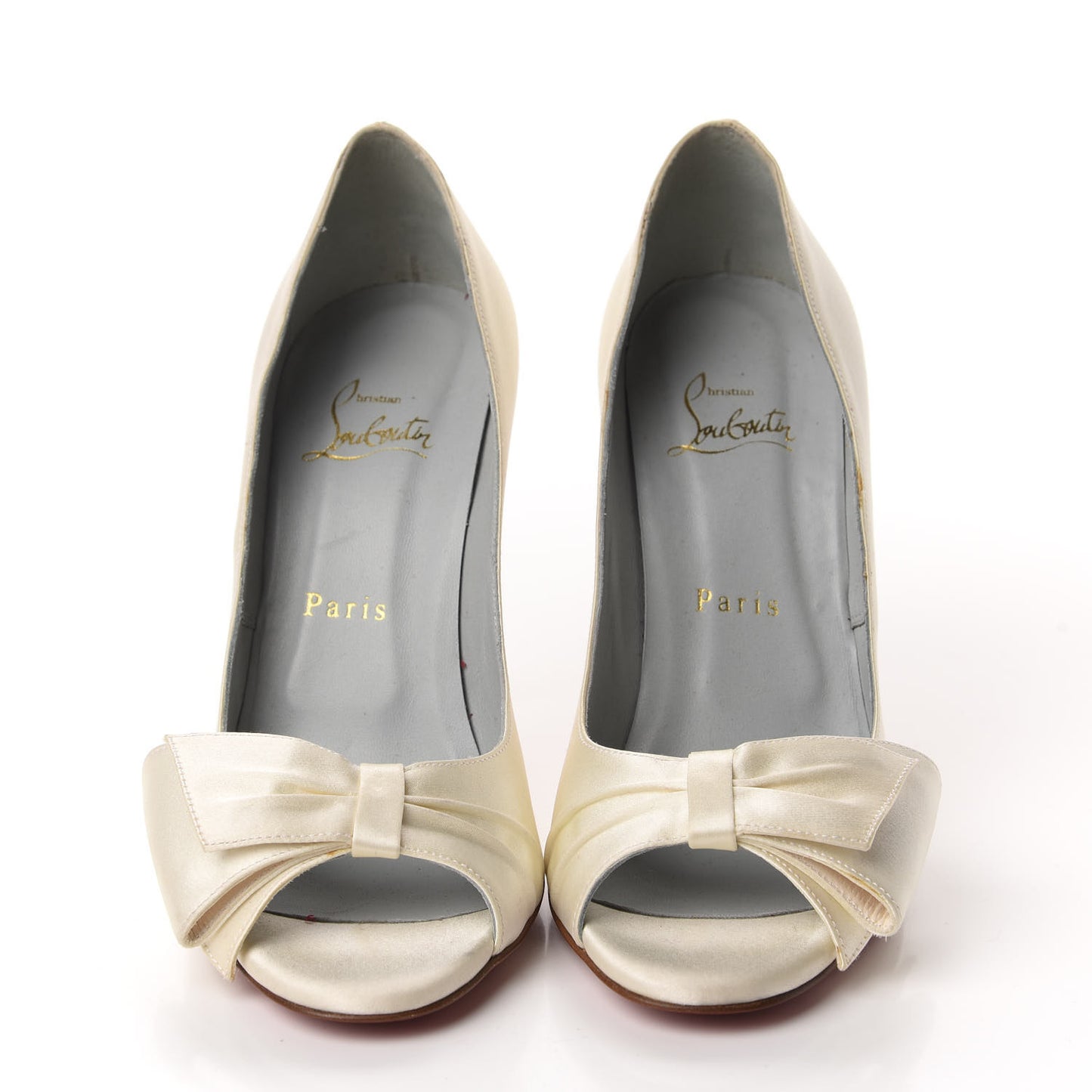 Crepe Satin Just Soon 100 Peep Toe Pumps 38 Off White
