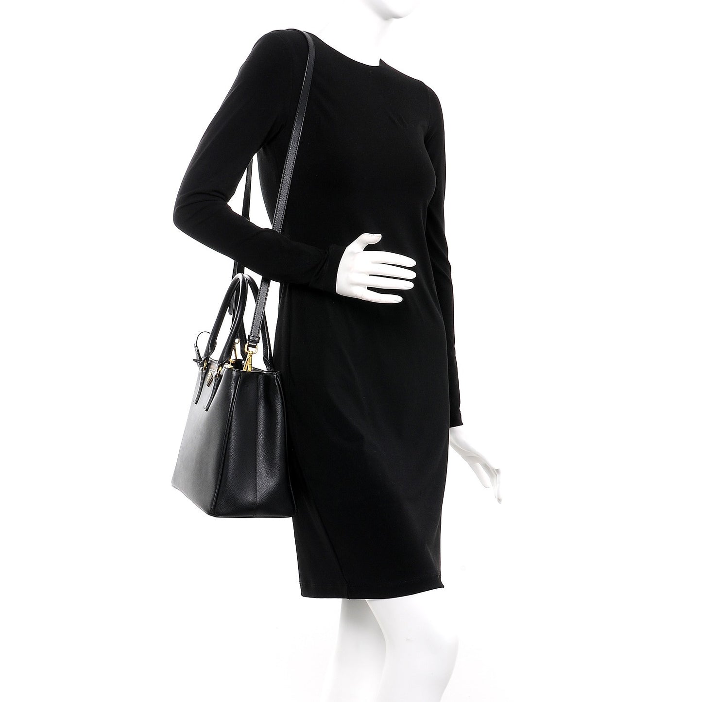 Saffiano Lux Medium Tote Nero Black