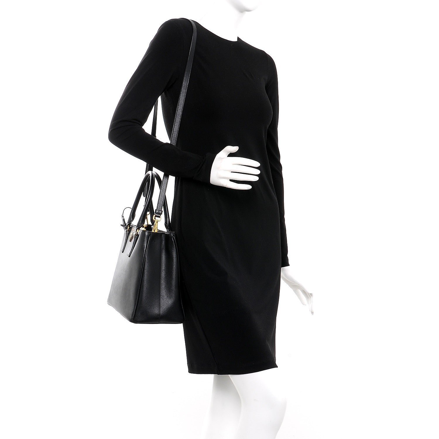 Prada Saffiano Lux Medium Tote Nero Black 2 of 9