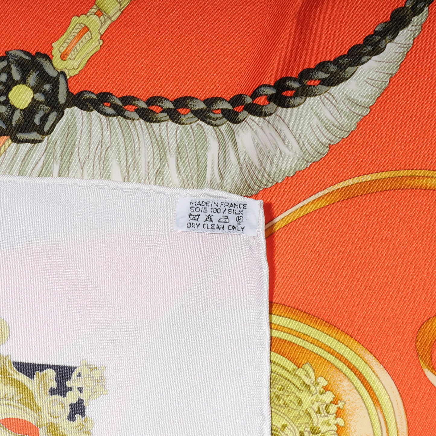 Silk Harnais De Cour Scarf 90 Orange