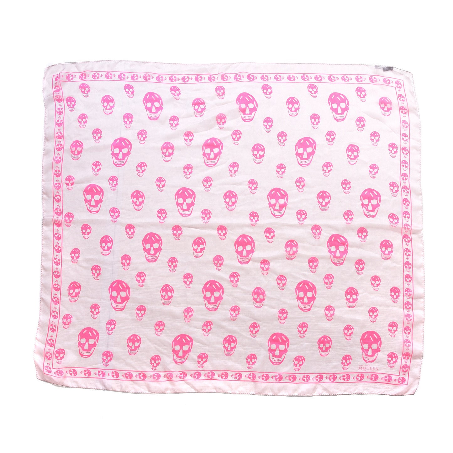 Silk Chiffon Skull Scarf Pink