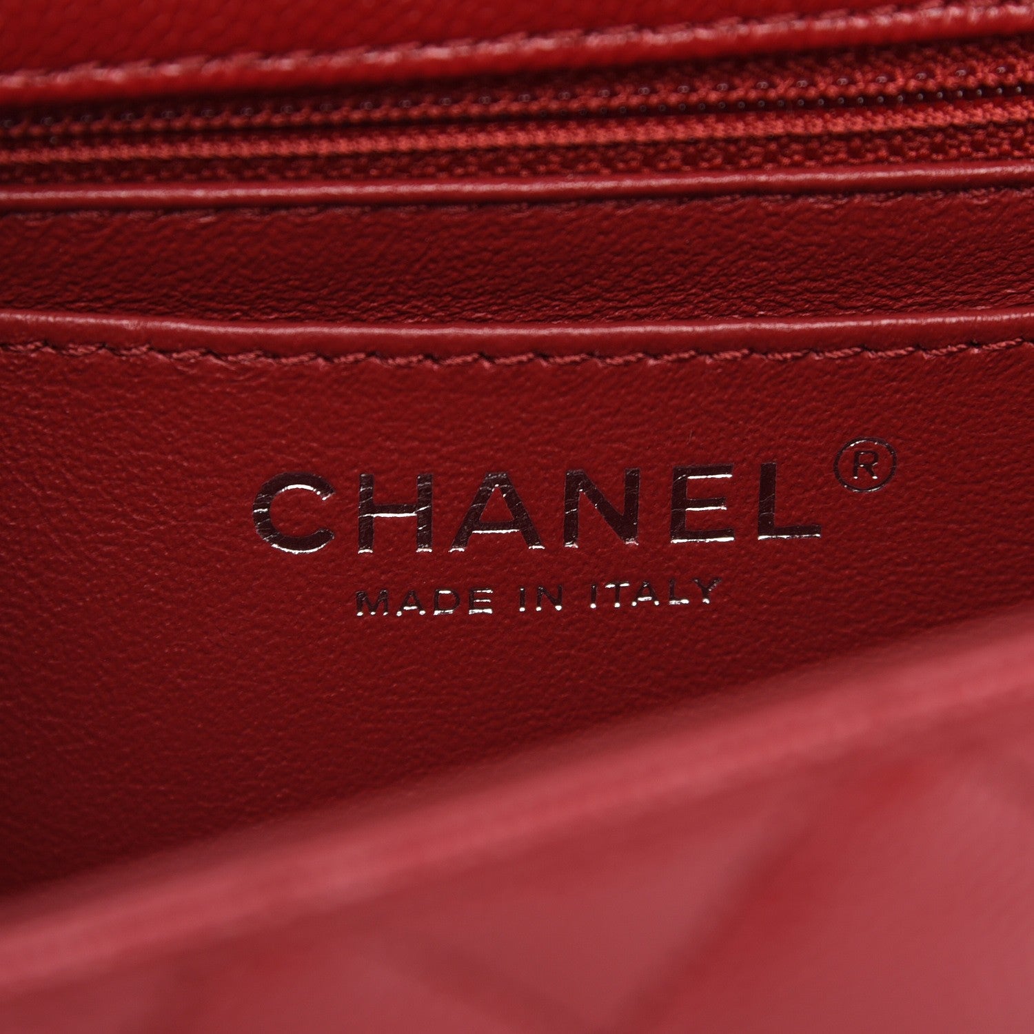 Chanel Caviar Quilted Mini Rectangular Flap Red 6 of 7