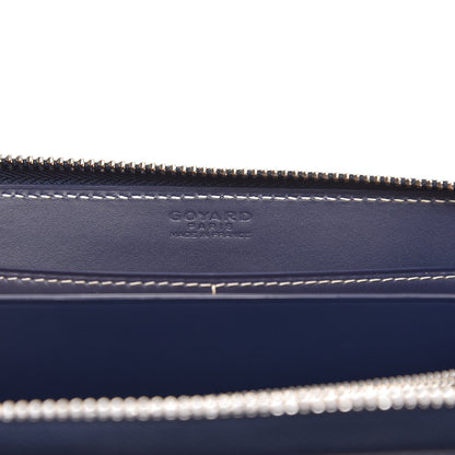 Goyard Goyardine Matignon Zip Around GM Wallet Navy 6 of 9