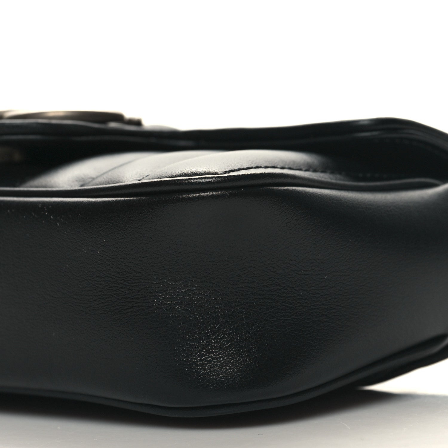 Gucci Calfskin Matelasse Aria Super Mini GG Marmont Shoulder Bag Black 10 of 10