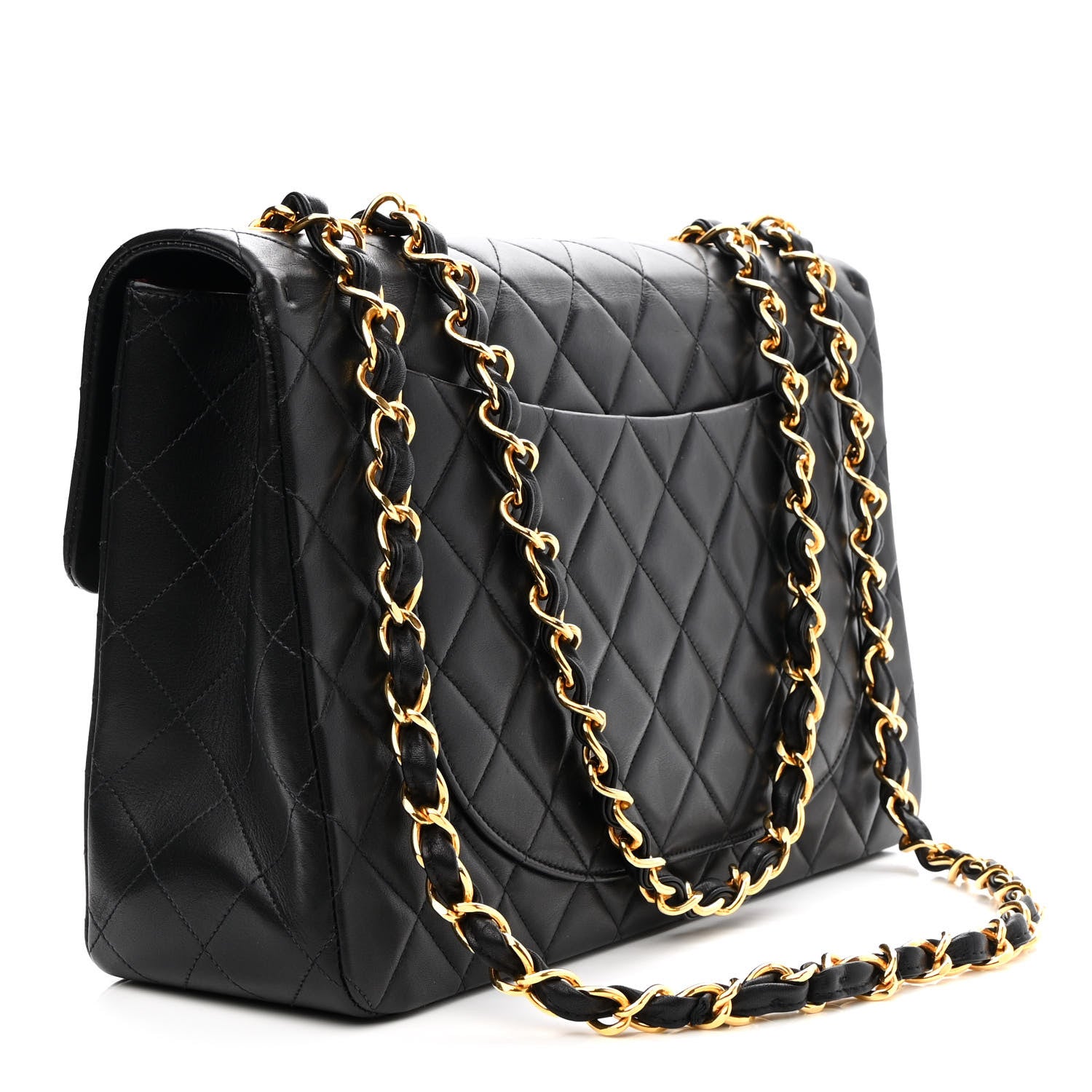 Chanel Lambskin Quilted XL Jumbo Single Flap Black 3 of 10