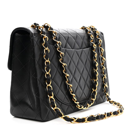 Chanel Lambskin Quilted XL Jumbo Single Flap Black 3 of 10