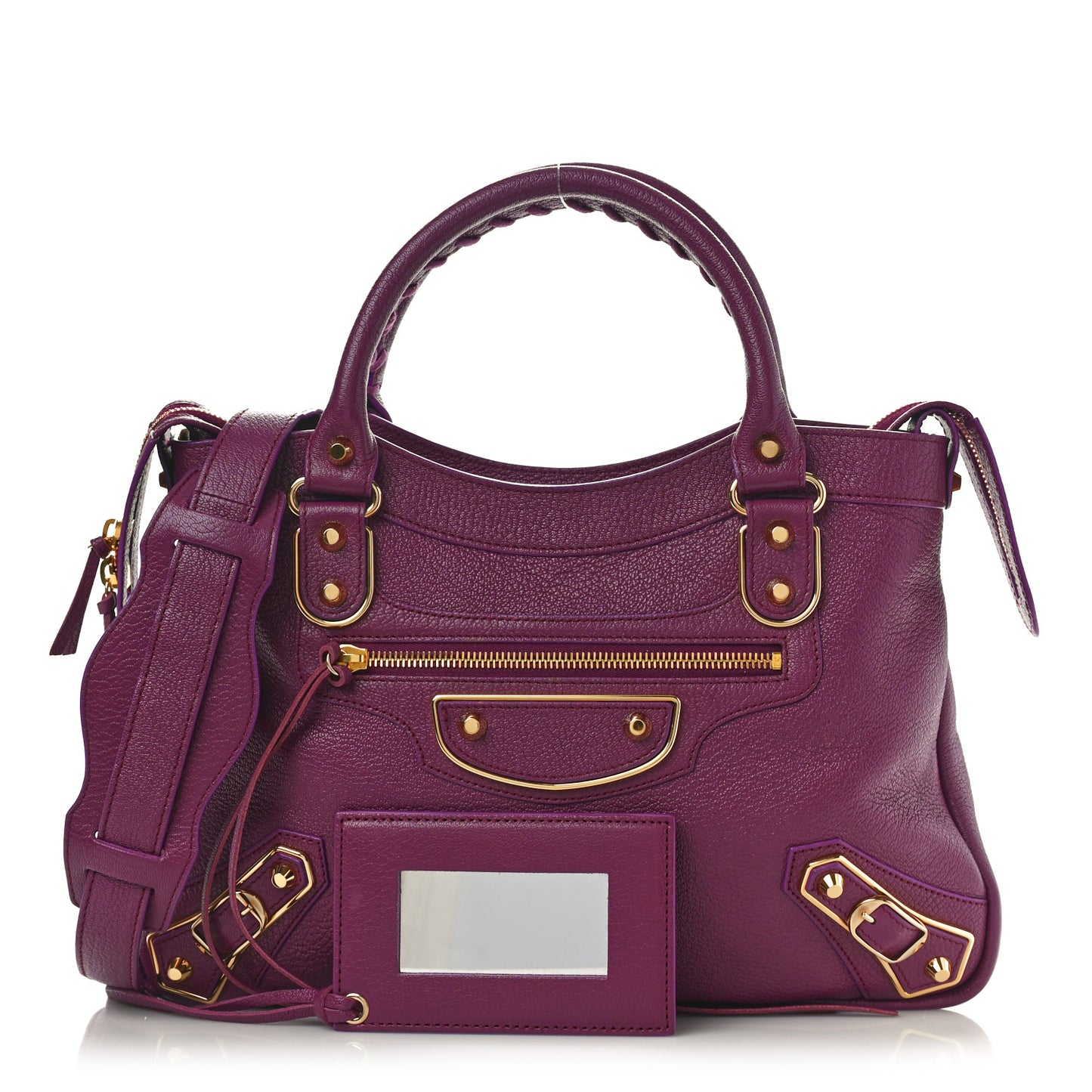 Chevre Gold Metallic Edge Hardware Town Violet Prune