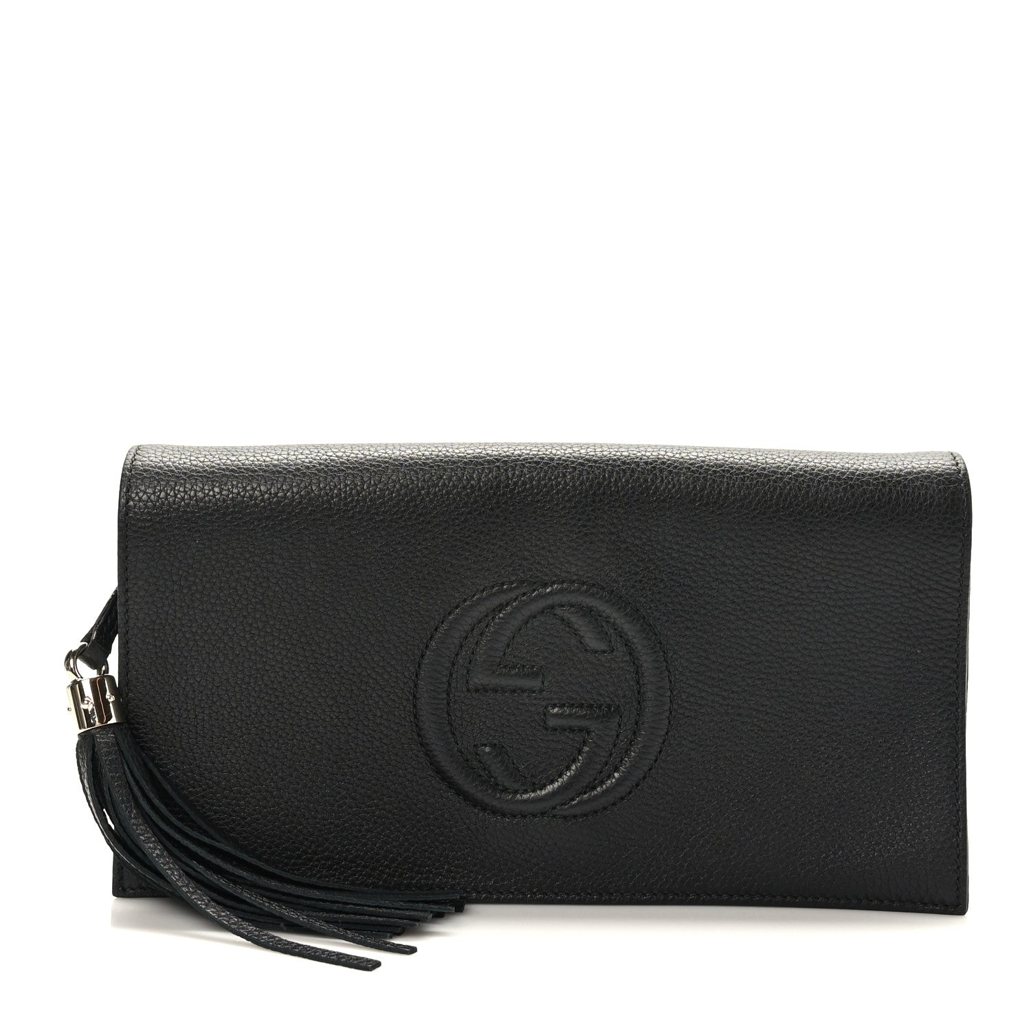Gucci Pebbled Calfskin Medium Soho Clutch Black 1 of 9