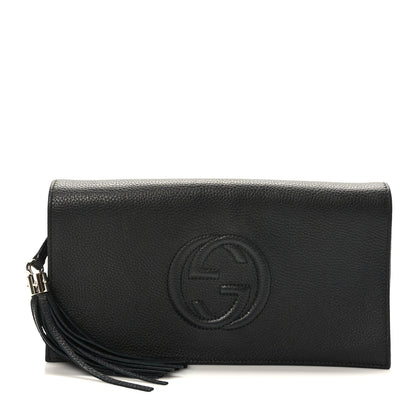 Gucci Pebbled Calfskin Medium Soho Clutch Black 1 of 9