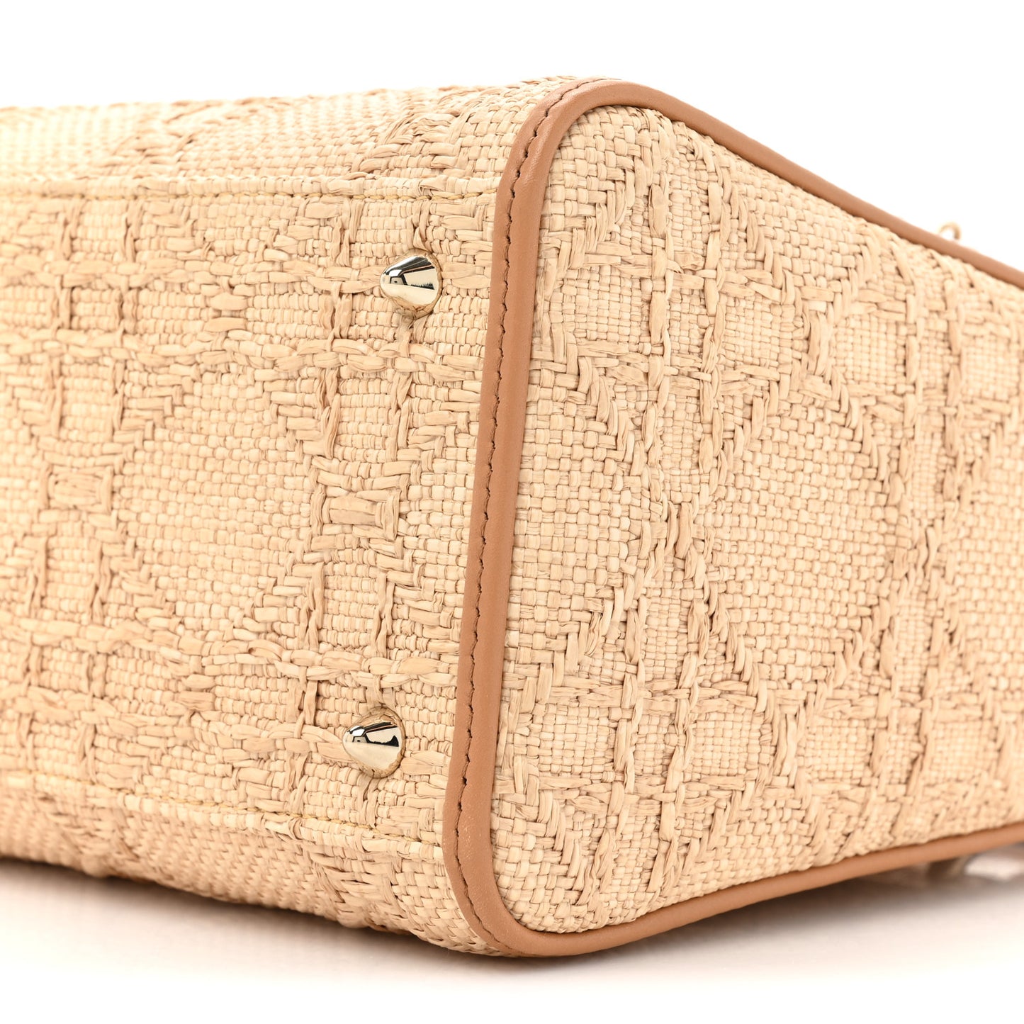 Raffia Medium Lady Dior Bag Beige