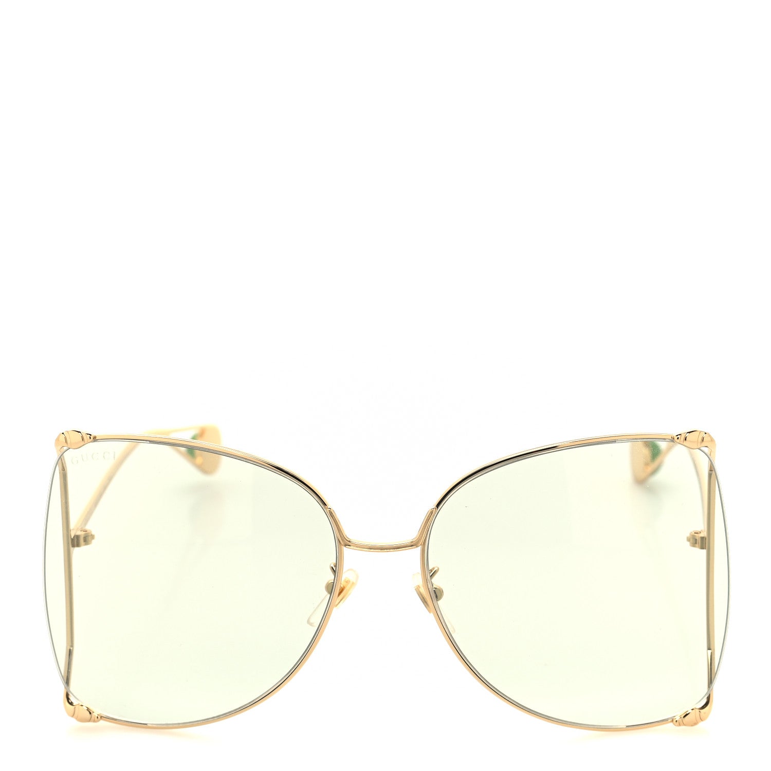 Gucci Oversized Round Sunglasses GG0252S Gold 2 of 8
