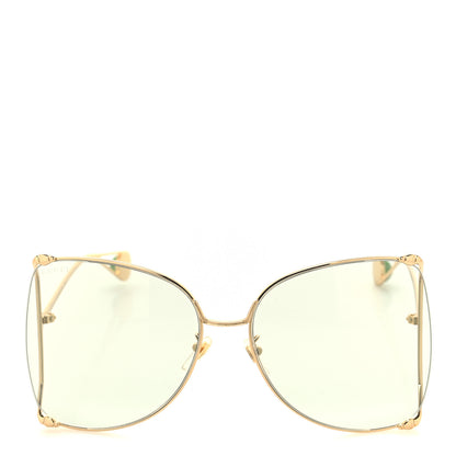 Gucci Oversized Round Sunglasses GG0252S Gold 2 of 8