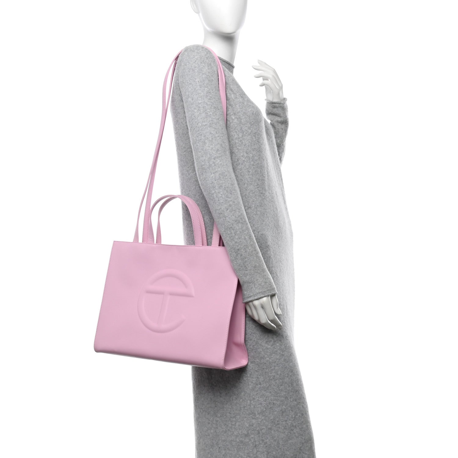 Telfar Vegan Leather Medium Shopping Bag Bubblegum 2 of 13