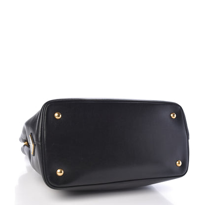 Prada Glace Calfskin Embossed Logo Tote Black 5 of 11