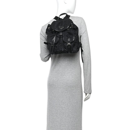 Prada Tessuto Nylon Soft Calfskin Small Backpack Black 2 of 9