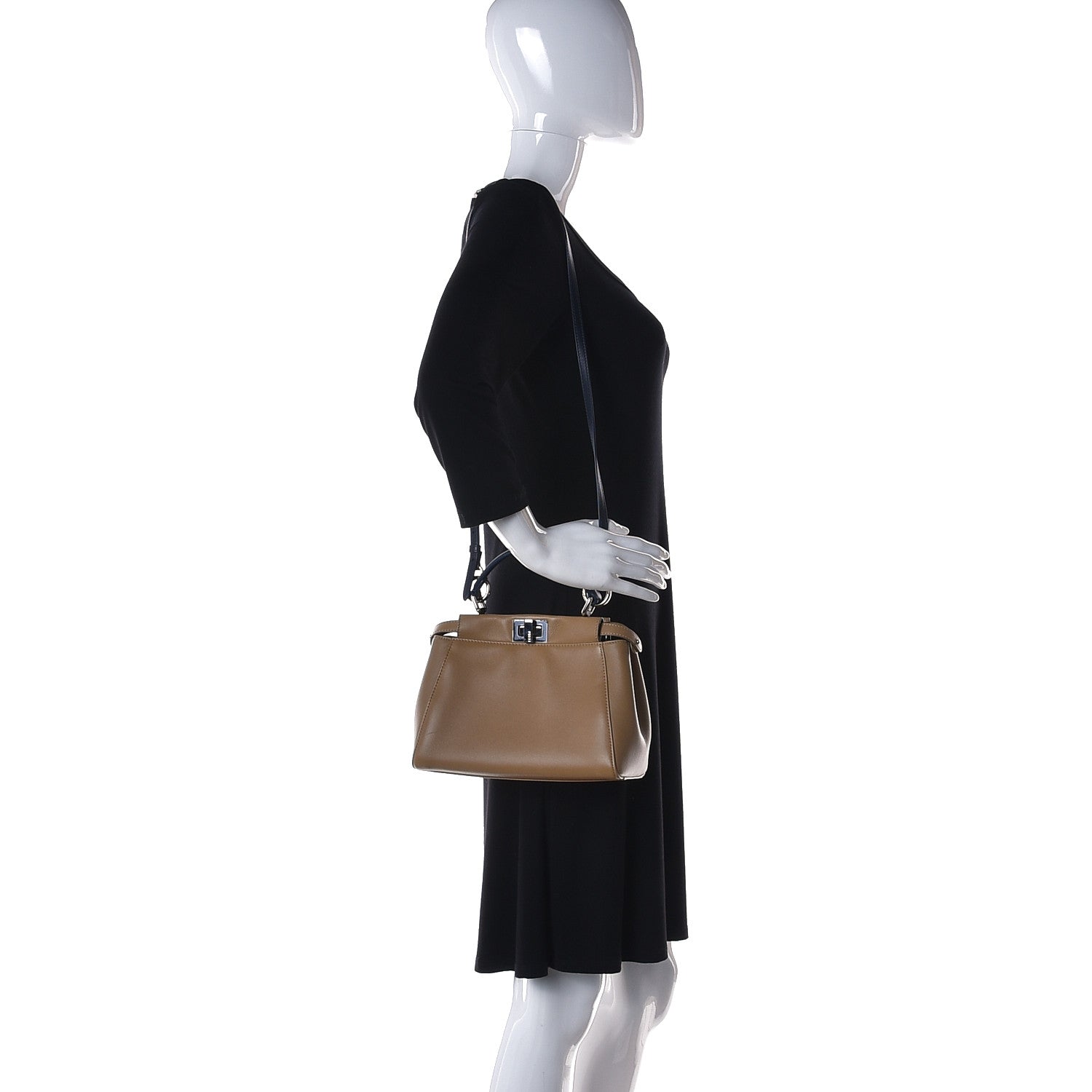 Fendi Nappa Colorblock Mini Peekaboo Iconic Satchel Cuoio Oceano Multicolor 2 of 16