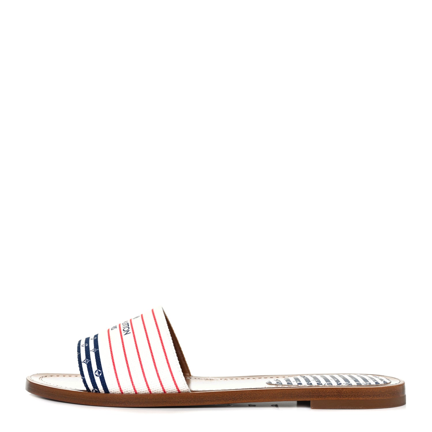 Louis Vuitton Canvas LV Escale Striped Lock It Flat Mule 37 Blue 1 of 6