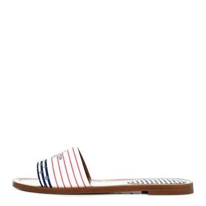 Louis Vuitton Canvas LV Escale Striped Lock It Flat Mule 37 Blue 1 of 6