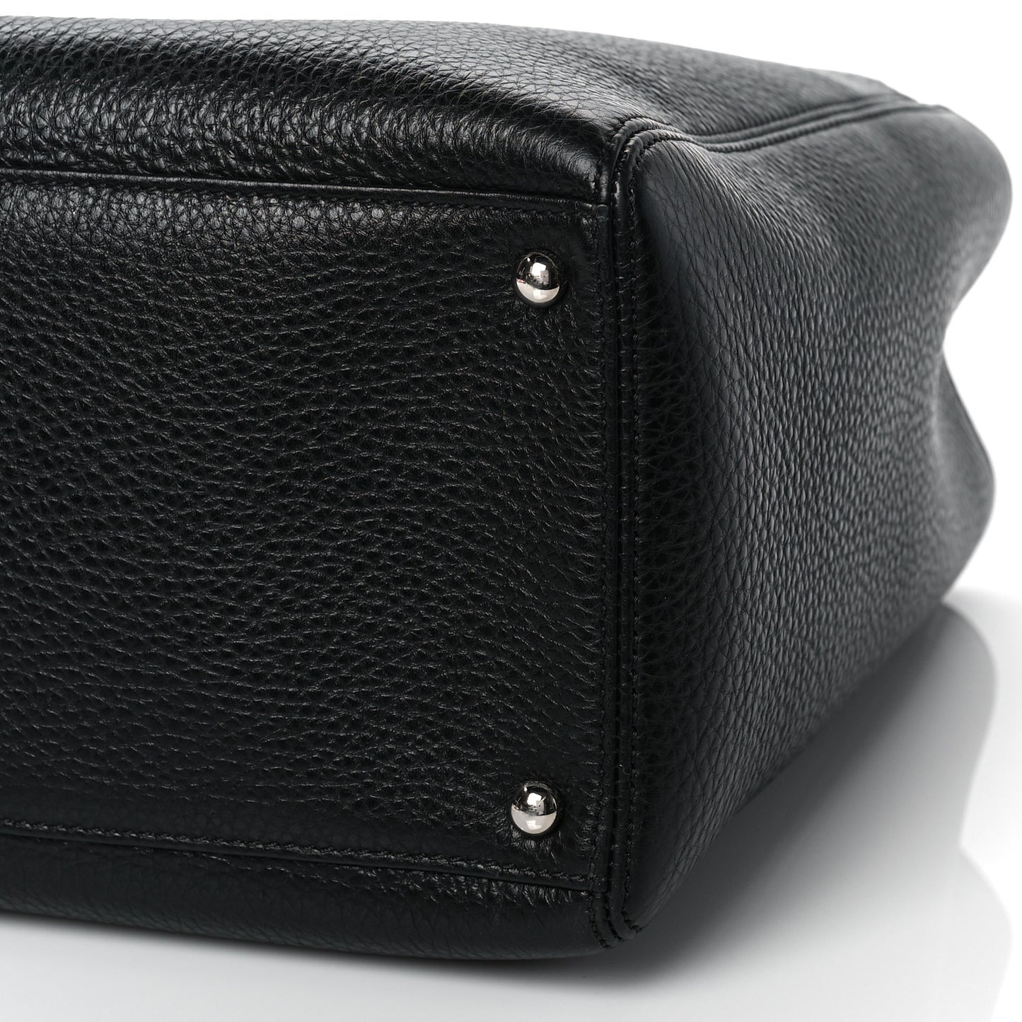 Calfskin Cerf Executive Shopper Tote Black