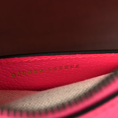 Gucci GG Supreme Monogram Textured Dollar Calfskin Web Ophidia Wristlet Shoulder Bag Beige Ebony Fuchsia 7 of 10