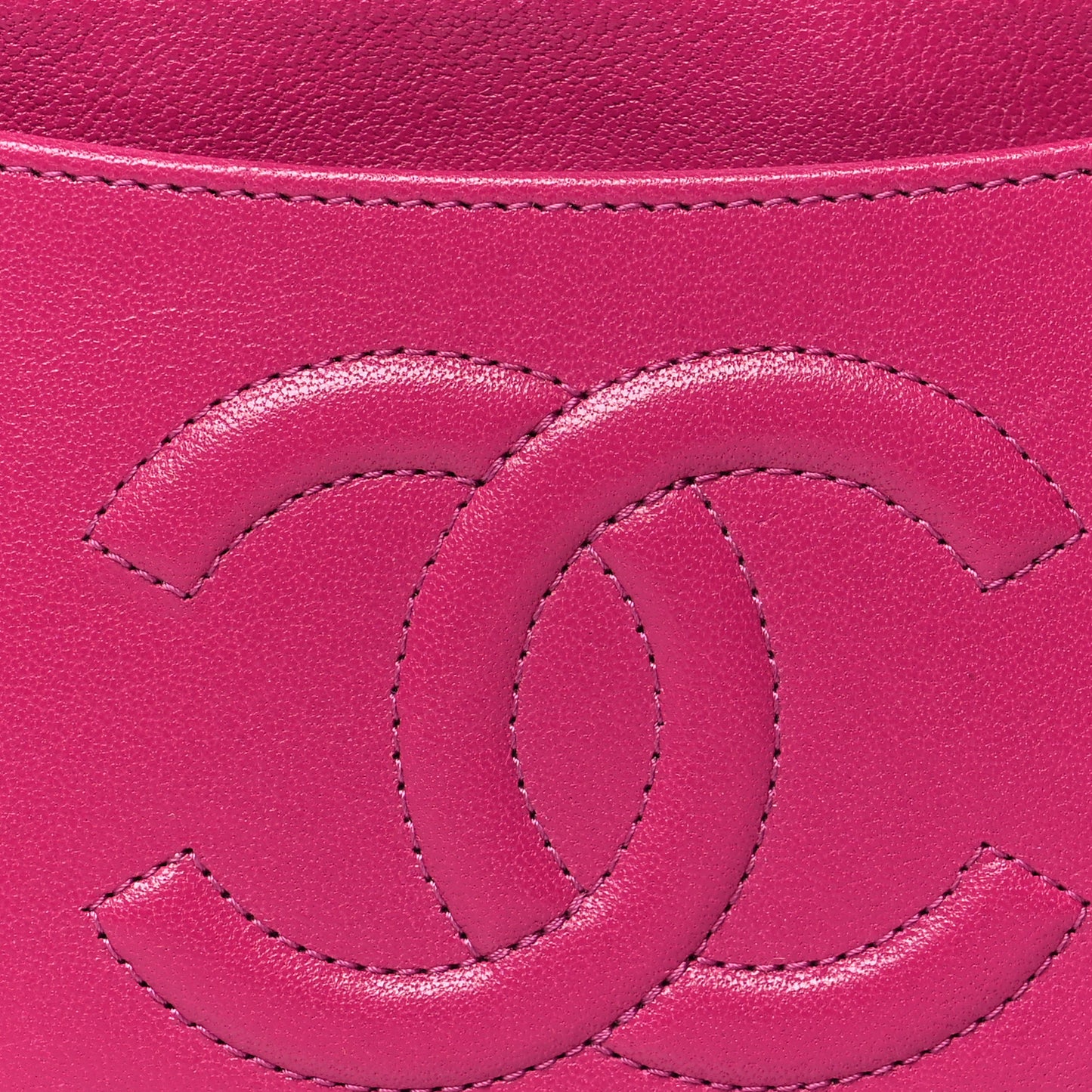 Calfskin Timeless CC Zip Pouch Fuchsia