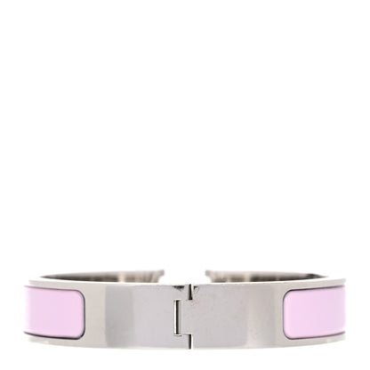 Hermes Enamel Narrow Clic Clac H Bracelet PM Rose Dragee 2 of 7