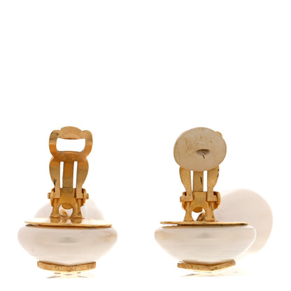 Chanel Pearl CC Drop Clip On Earrings Gold 3 of 5