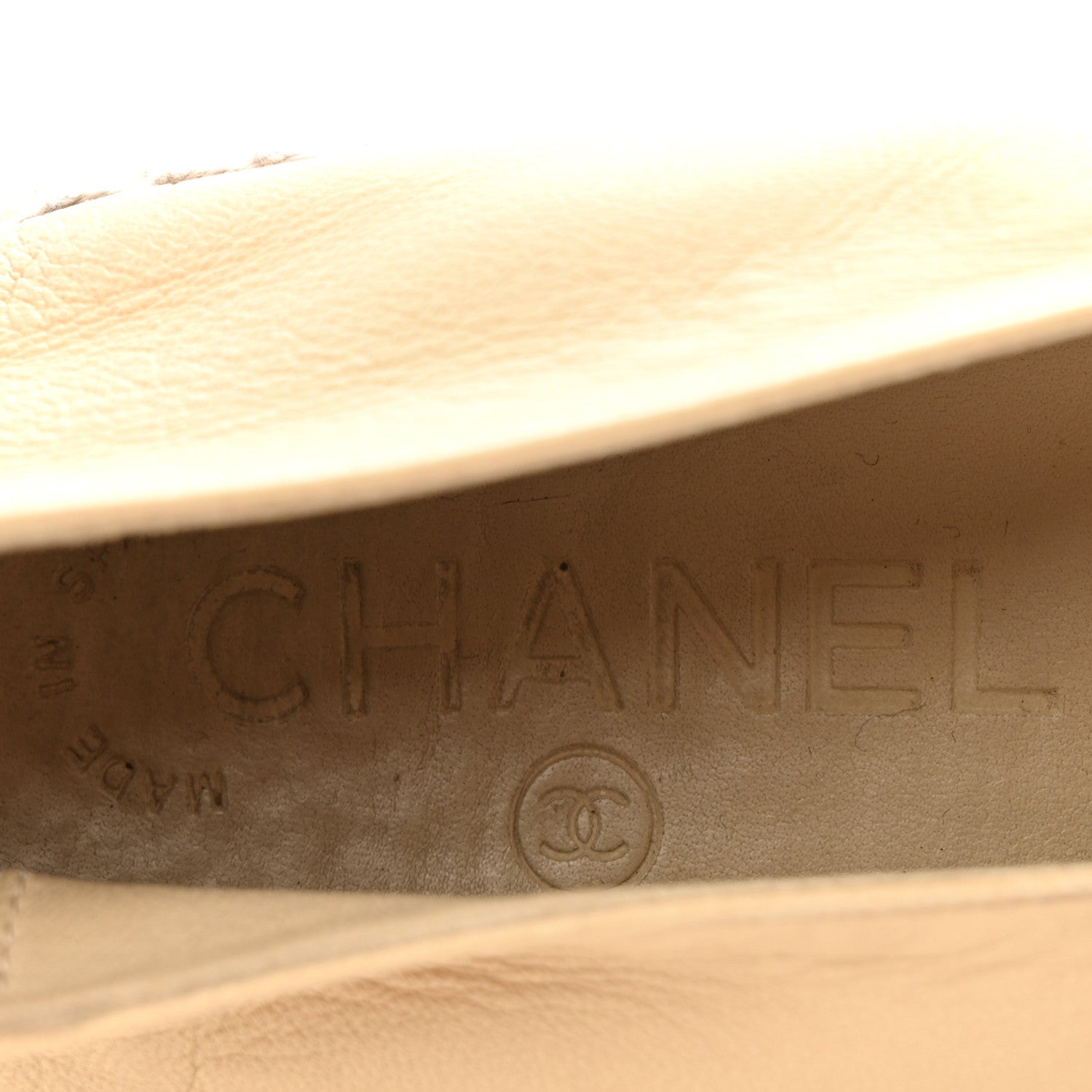 Chanel Lambskin CC Espadrilles 37 Beige Black 7 of 14