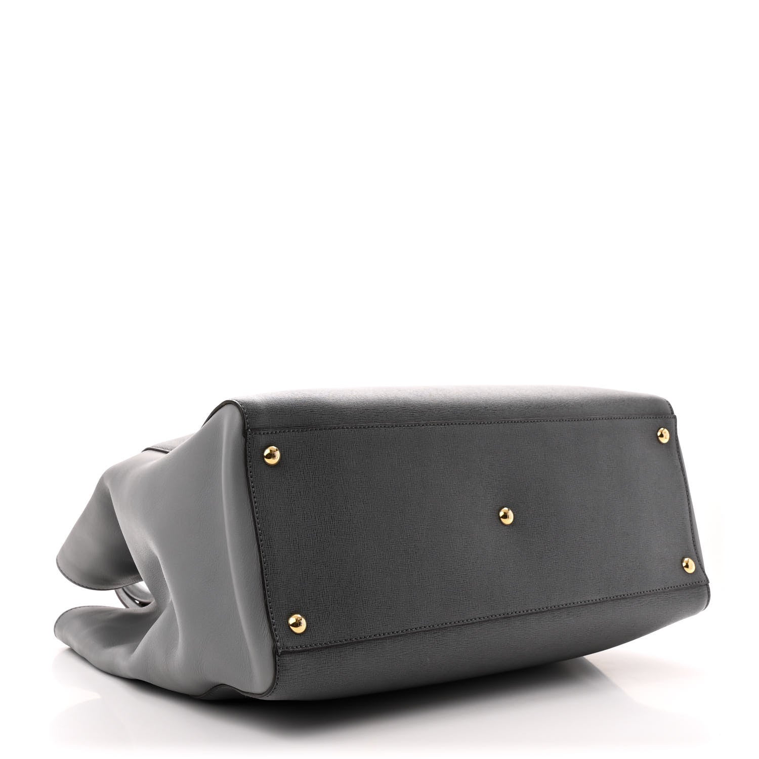 Fendi Vitello Large 2Jours Tote Grigio Grigio Chiaro 4 of 11