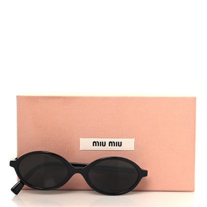 Miu Miu Acetate Oval Regard Sunglasses SMU04Z Slate Gray 7 of 7