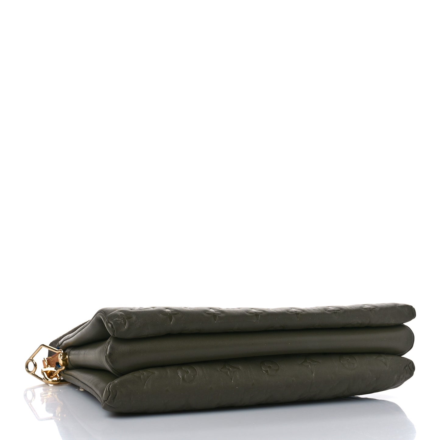 Lambskin Embossed Monogram Coussin MM Khaki