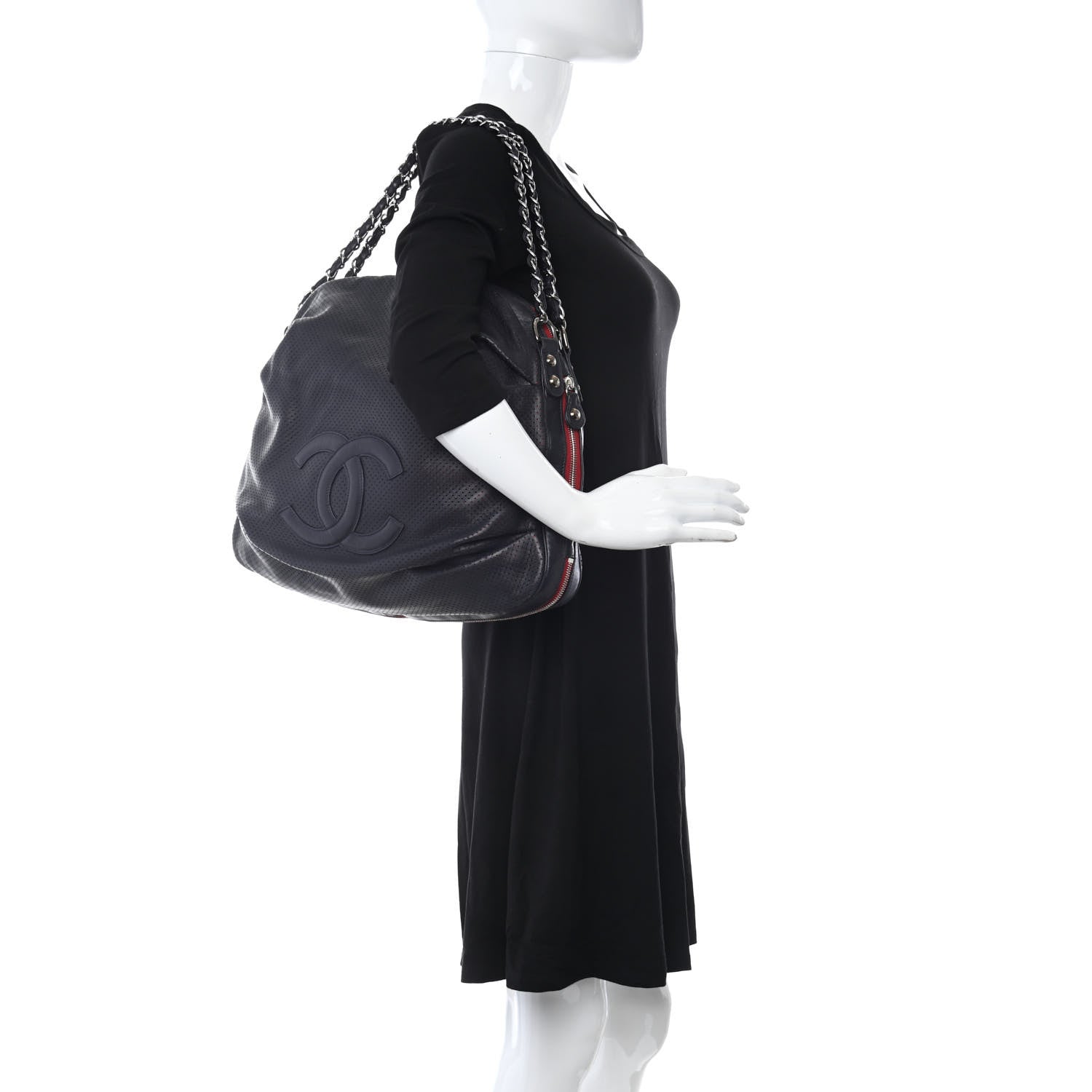 Chanel Lambskin Perforated Baseball Spirit Ligne Bag Navy 2 of 15