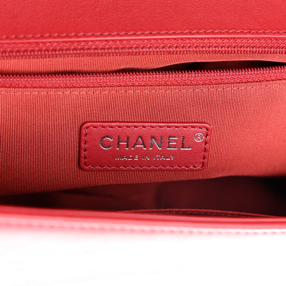 Chanel Calfskin Chevron Quilted New Medium Boy Flap Dark Red 6 of 10