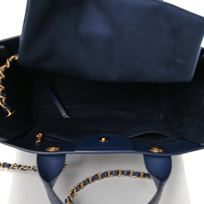 Chanel Caviar Small Studded Deauville Tote Navy 6 of 11