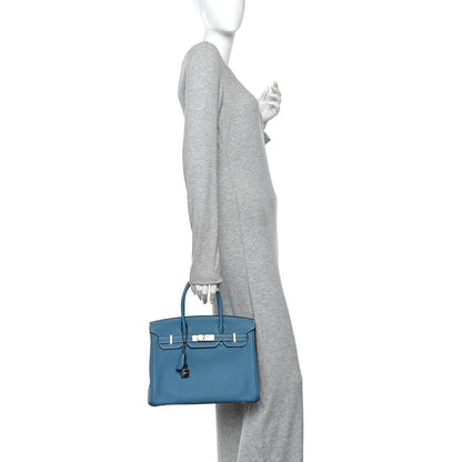 Hermes Togo Birkin 30 Blue Jean 2 of 9