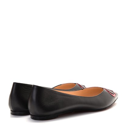 Christian Louboutin Nappa Patent CL Pump Flats 40 Black Loubi 4 of 9