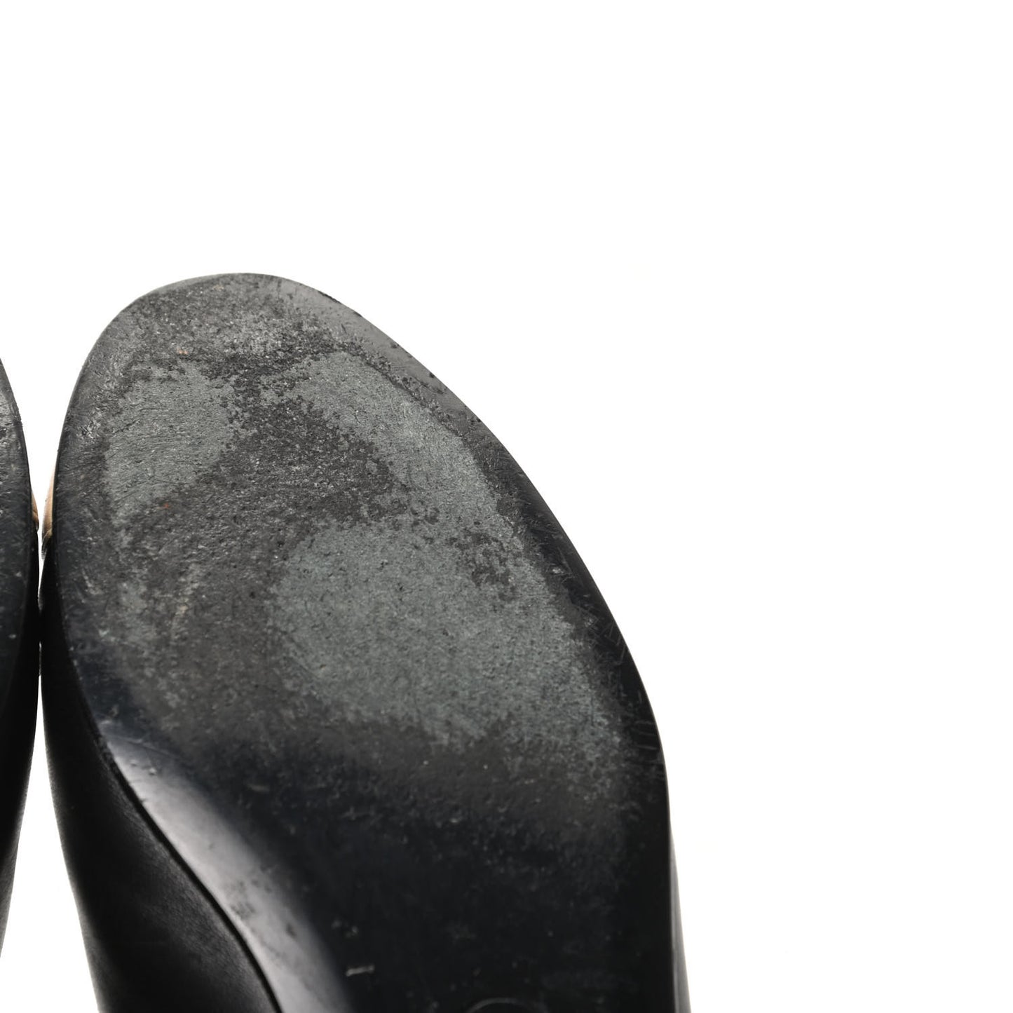 Lambskin CC Cap Toe Ballerina Flats 37.5 Black Beige