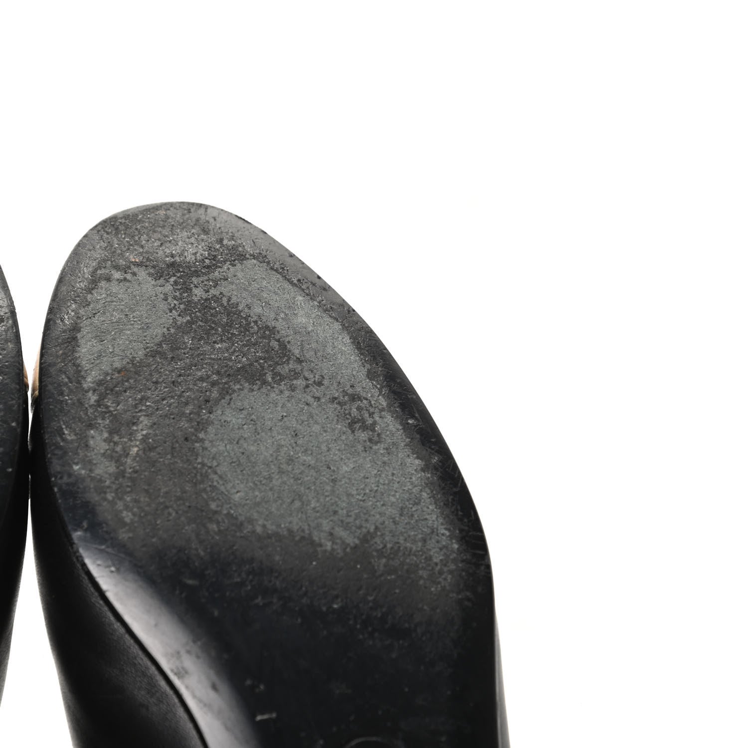 Chanel Lambskin CC Cap Toe Ballerina Flats 37.5 Black Beige 10 of 12