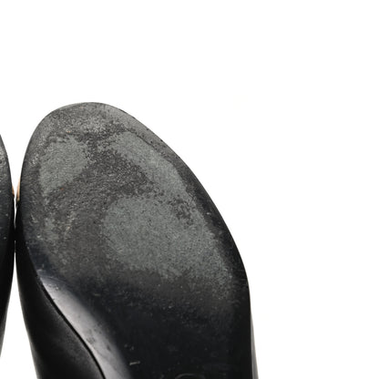 Chanel Lambskin CC Cap Toe Ballerina Flats 37.5 Black Beige 10 of 12