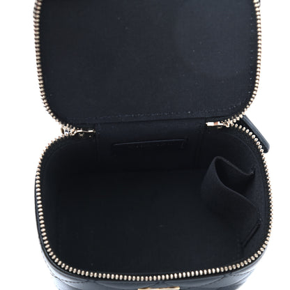 Chanel Lambskin Quilted Top Handle Mini Vanity Case With Chain Black 4 of 4