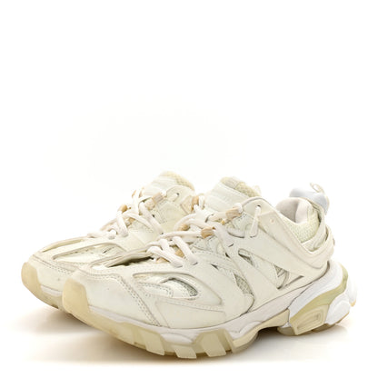 Balenciaga Mesh Nubuck Effect Fabric Glow in the Dark Womens Track Sneakers 35 White 4 of 9