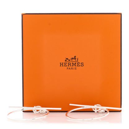 Hermes Sterling Silver MM Loop Earrings 5 of 5