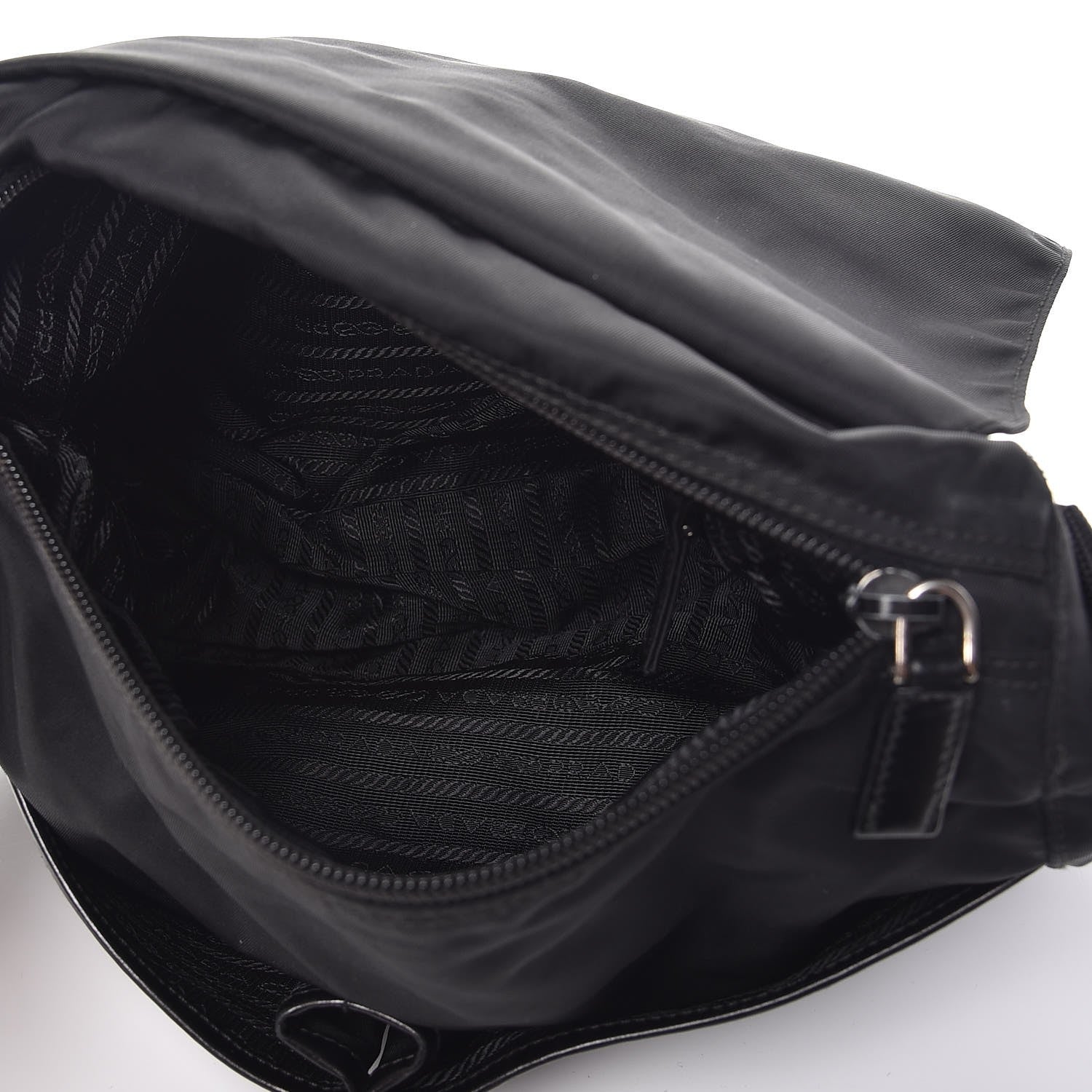 Prada Nylon Vela Messenger Bag Black 6 of 9