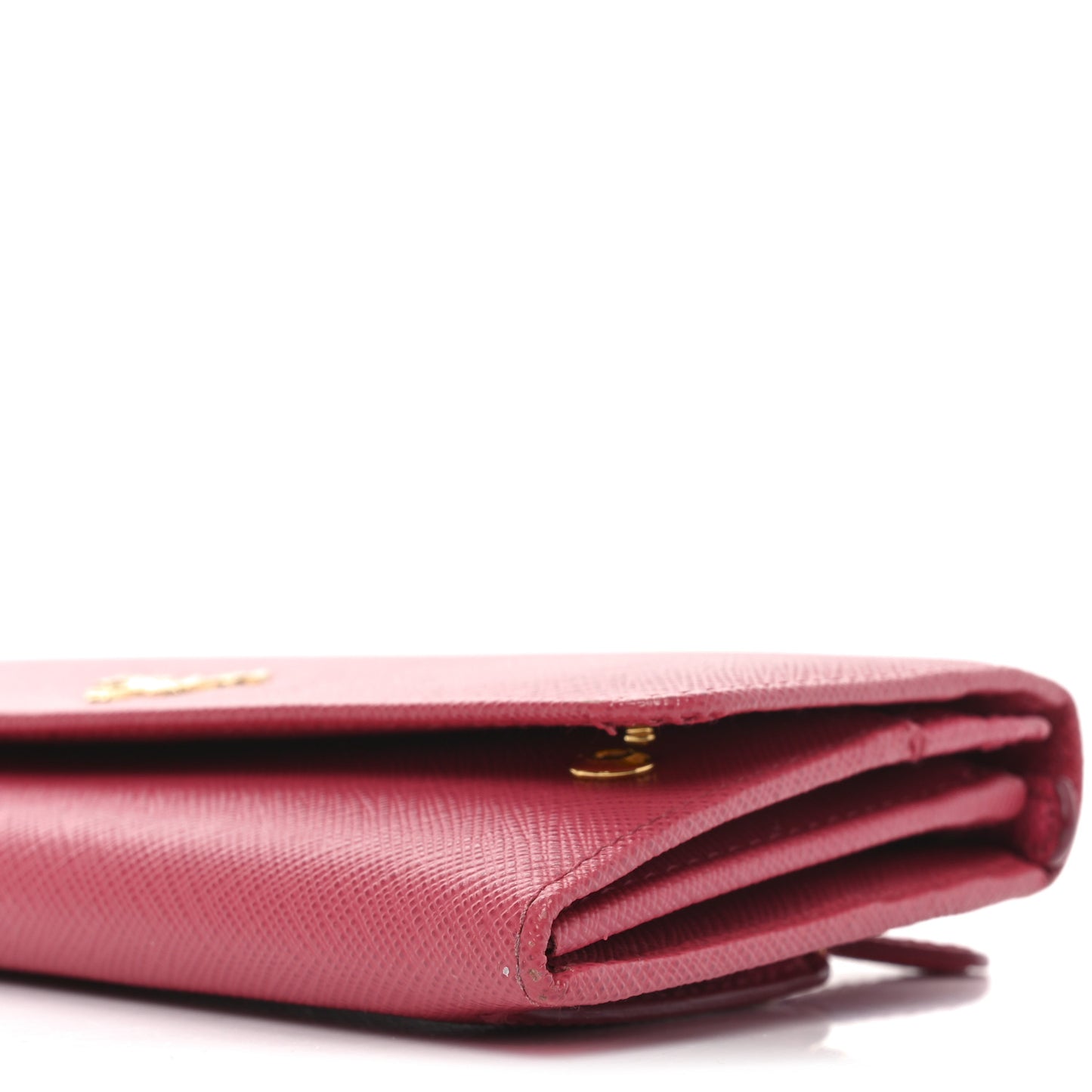 Saffiano Metal Continental Flap Wallet Fragola Talco