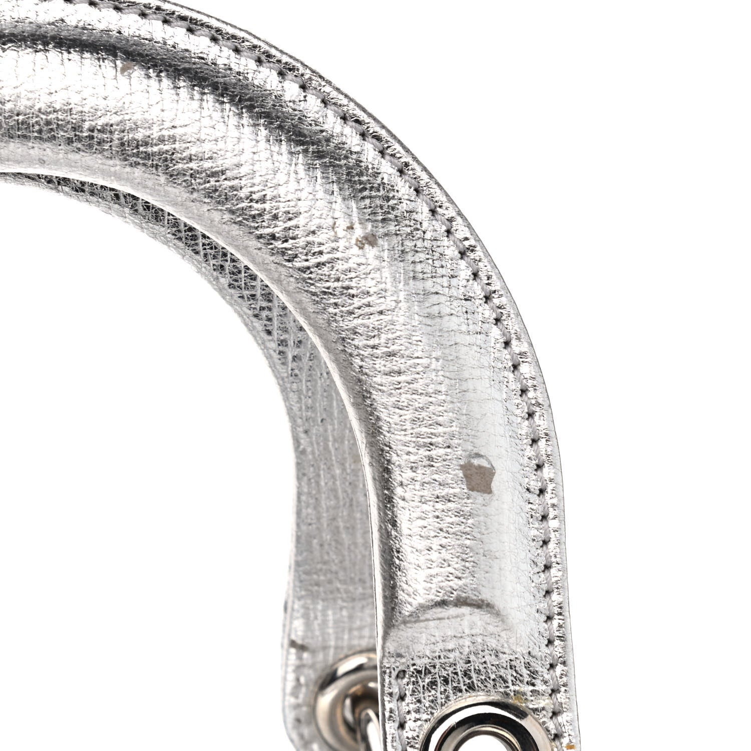 Christian Dior Metallic Grained Calfskin Cannage Small Lucky Badges My Lady Dior Silver 9 of 13