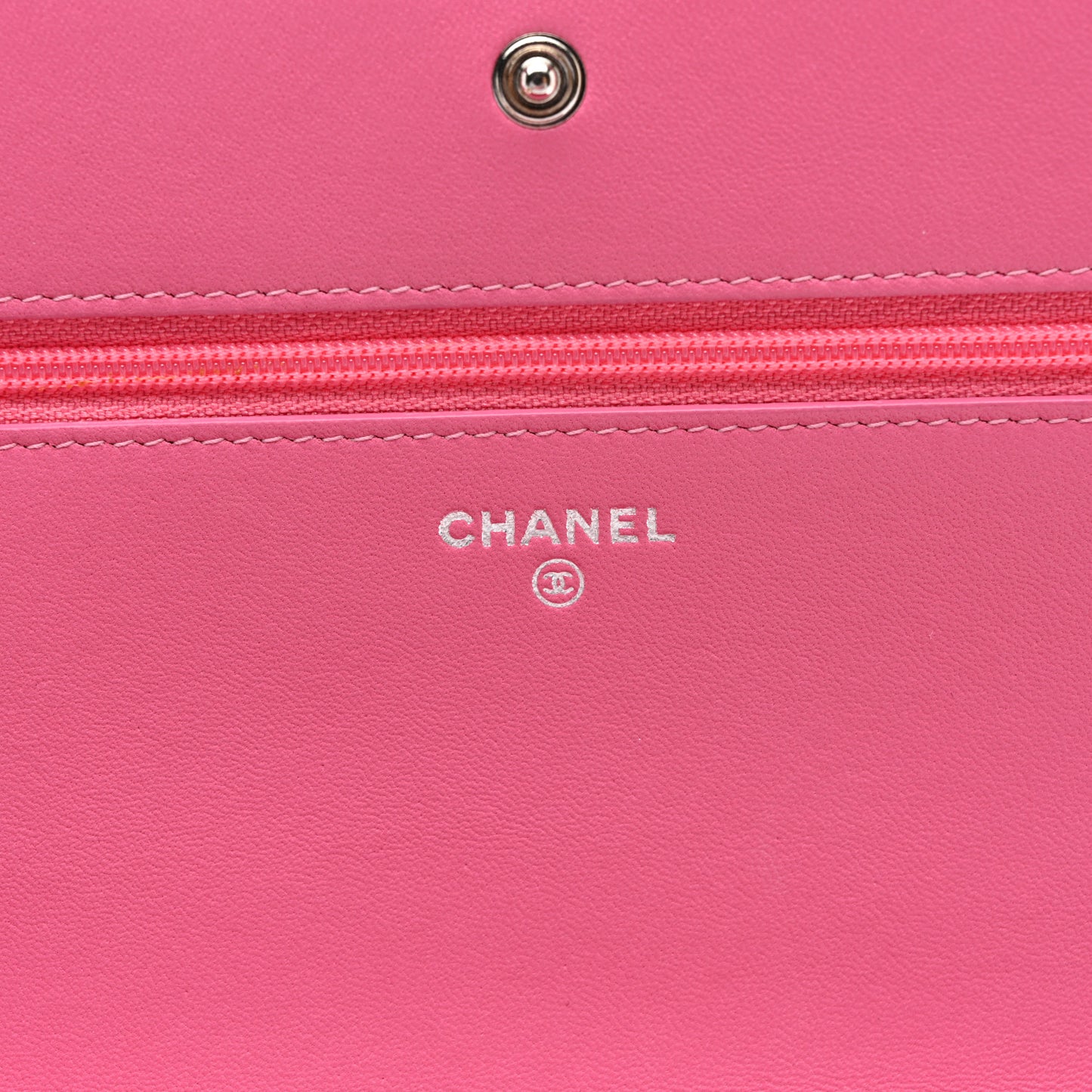Faded Lambskin Quilted Zephyr Wallet on Chain WOC Dark Pink