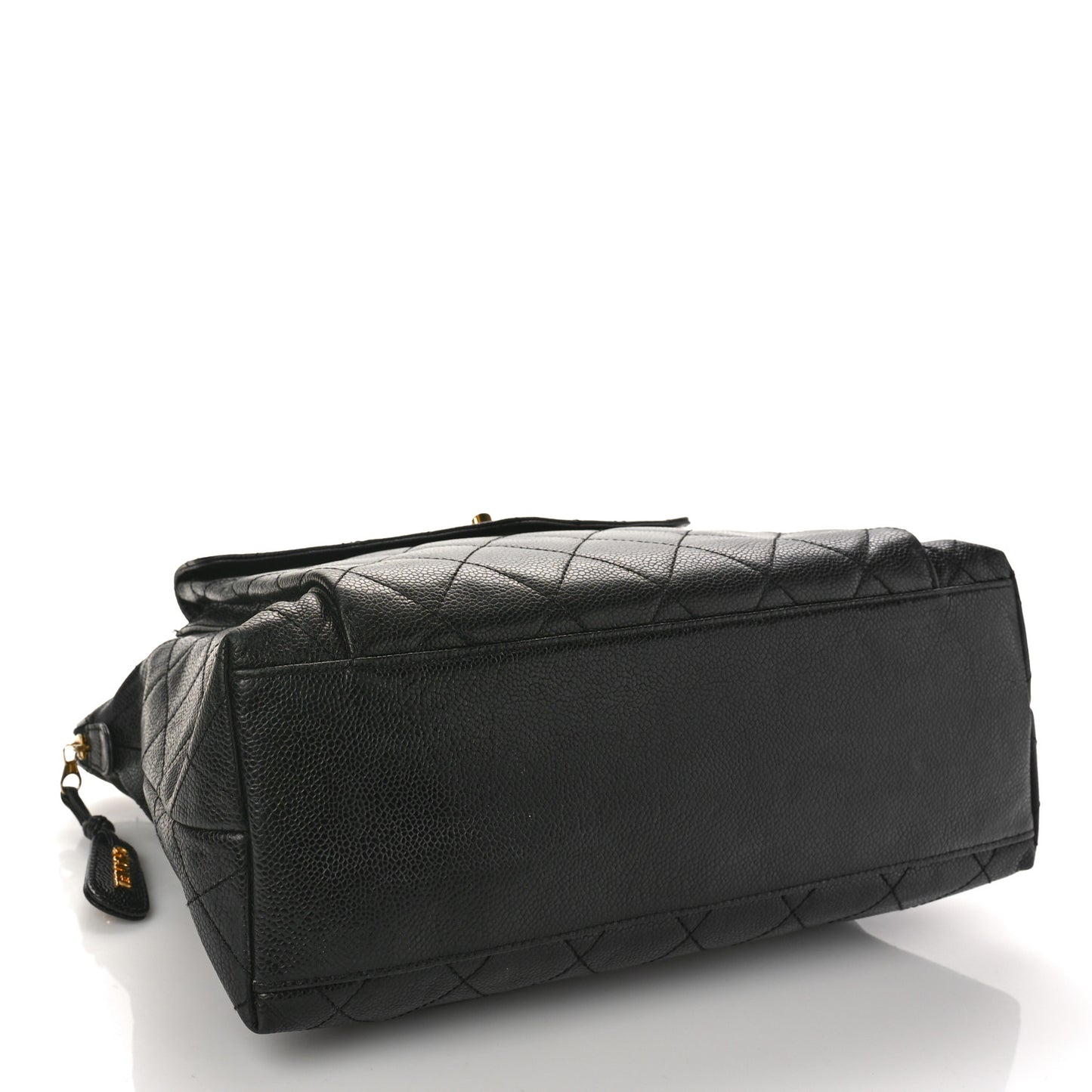 Caviar Quilted Flap Shoulder Bag Black