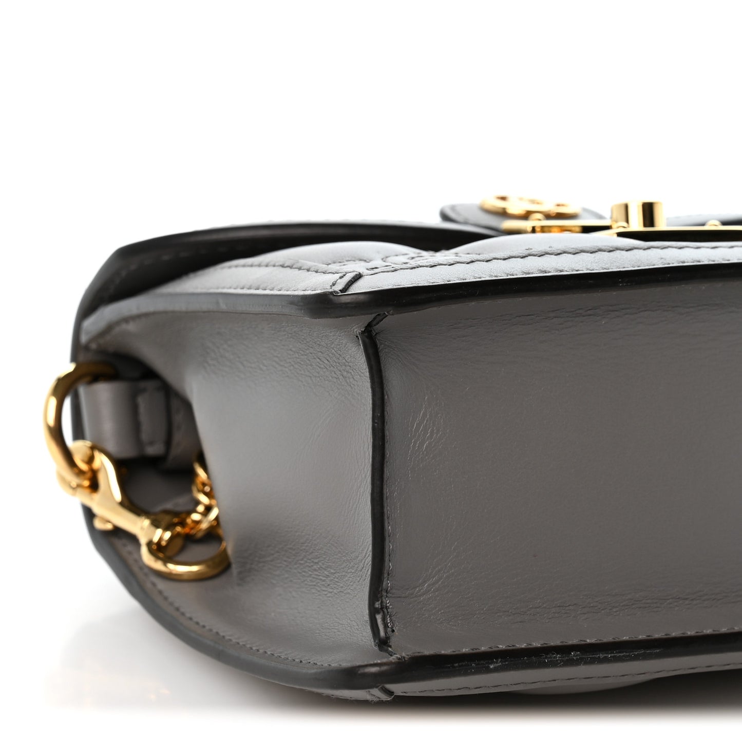 Calfskin GG Matelasse Mini Top Handle Shoulder Bag Grey