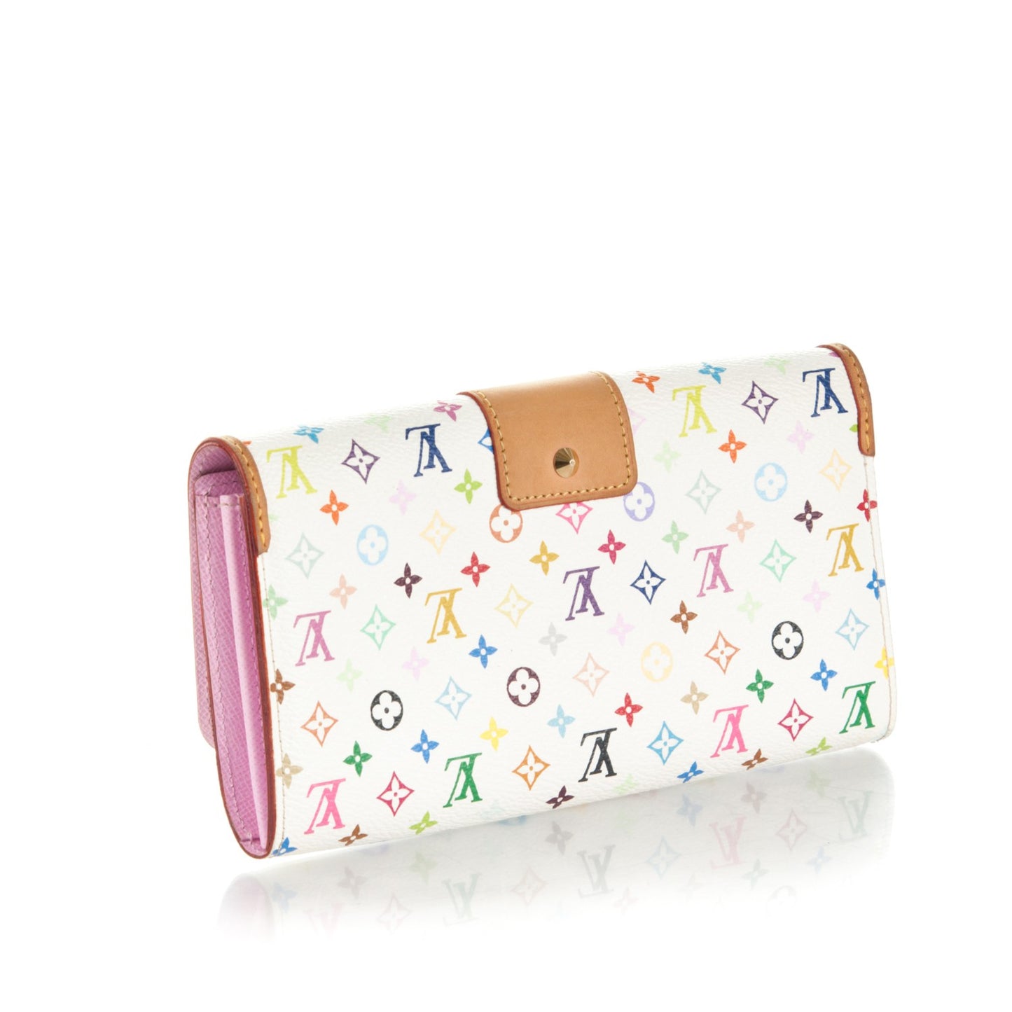 Monogram Multicolor Sarah Noeud Wallet White Litchi